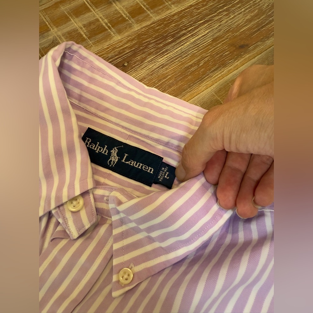 Polo Ralph Lauren Striped Button Up Shirt Large - Picture 3 of 5
